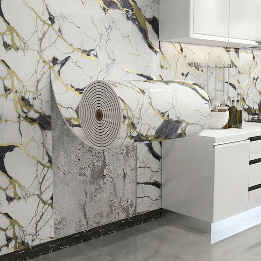 60 cm × 300 cm marble wallpaper; 40 cm × 300 cm 3D woodgrain pattern wall decals; removable decorative wallpaper; easy-to-peel wall decals for home décor