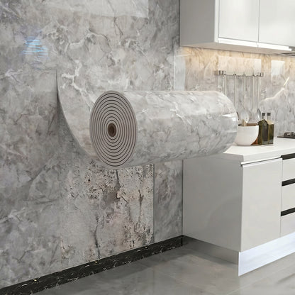Marble-patterned Wall Decal Roll 40 cm x 300 cm Removable Decorative Wallpaper with Stone-like Texture for Home Décor Easy to Remove and Apply