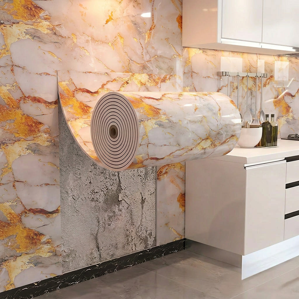 60 cm × 300 cm marble wallpaper; 40 cm × 300 cm 3D woodgrain pattern wall decals; removable decorative wallpaper; easy-to-peel wall decals for home décor