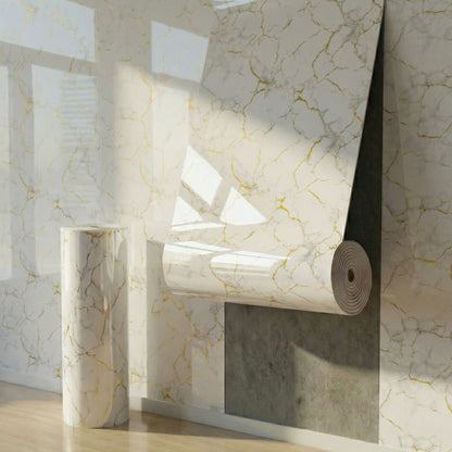Marble-patterned Wall Decal Roll 40 cm x 300 cm Removable Decorative Wallpaper with Stone-like Texture for Home Décor Easy to Remove and Apply
