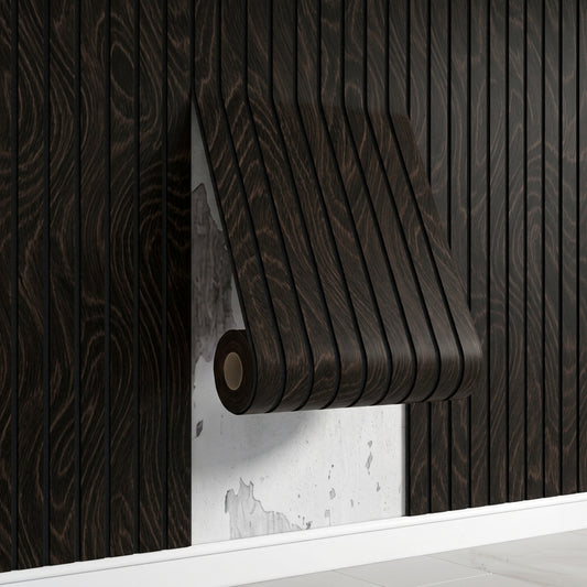 3D wood-effect wallpaper, 40cm x 300cm, IXPE material, wear-resistant and self-adhesive. Suitable for feature walls, ceilings, bedrooms and offices. Modern luxury design style, grey wood tone, light grey, 3mm thick, easy to install.