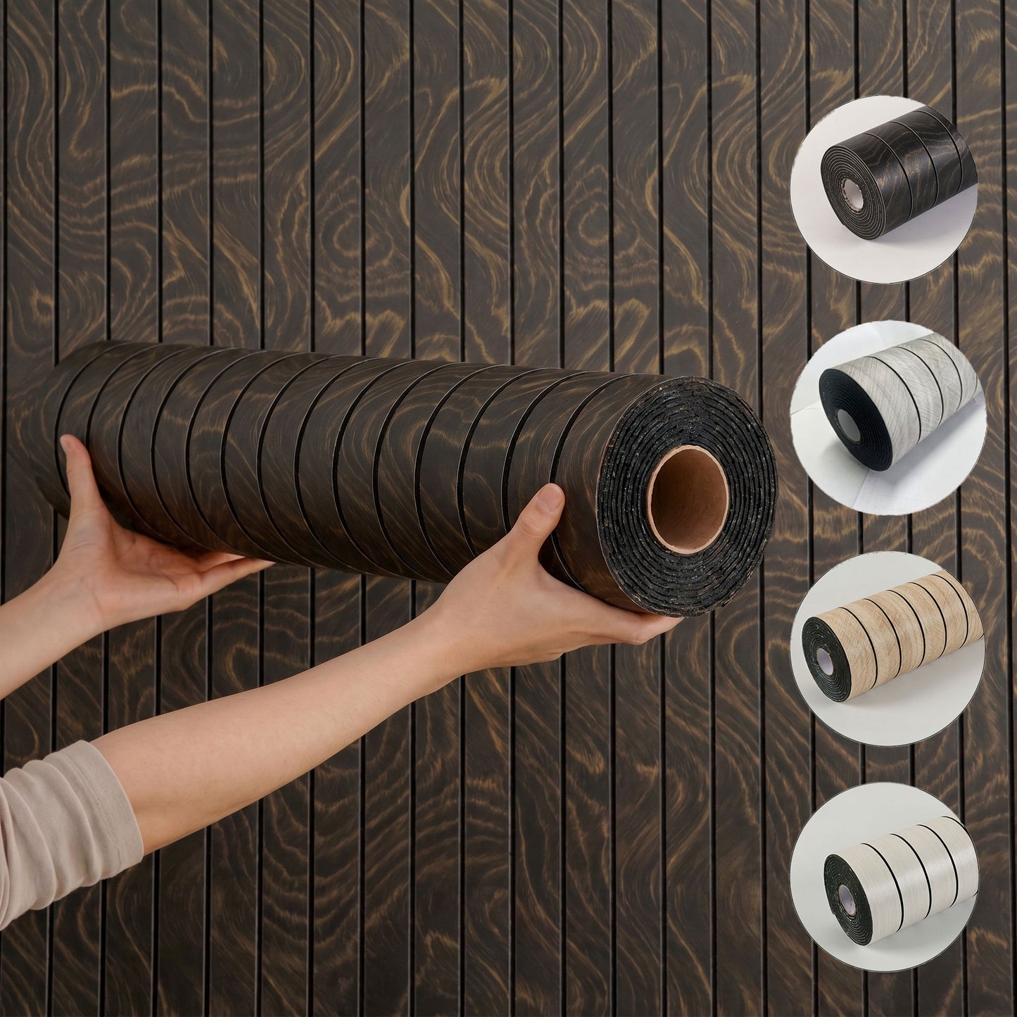 40cm x 300cm, 3D wood-effect removable wall decal roll, suitable for home renovation, decorative upgrades, compact sizes and versatile applications