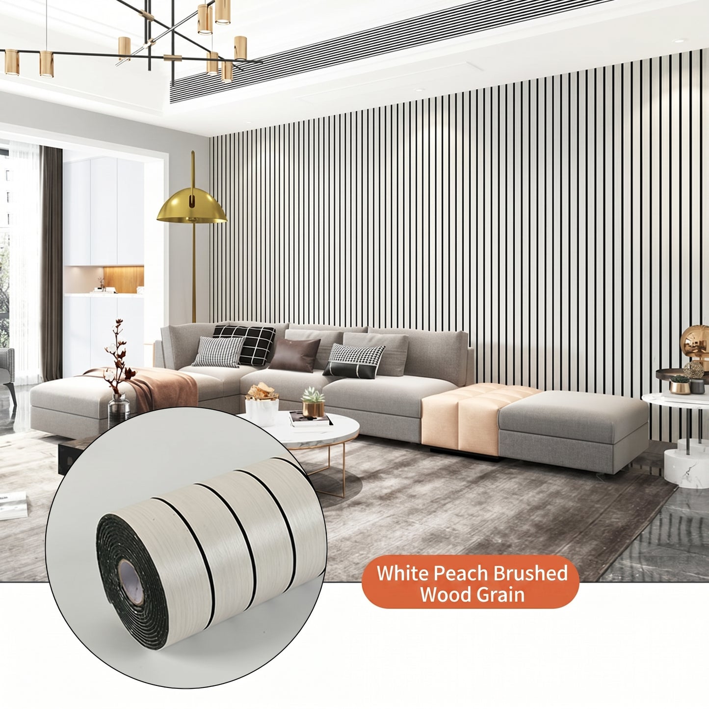 40cm x 300cm, 3D wood-effect removable wall decal roll, suitable for home renovation, decorative upgrades, compact sizes and versatile applications