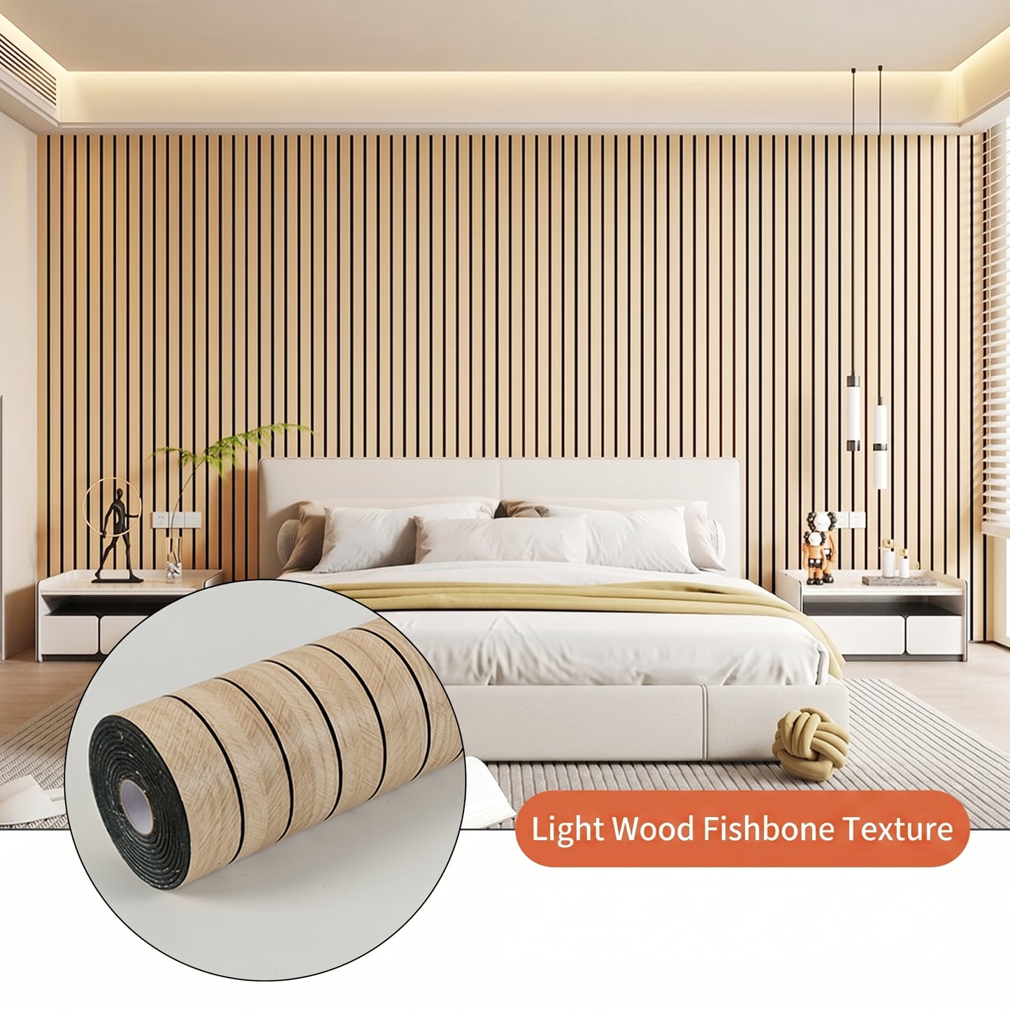 40cm x 300cm, 3D wood-effect removable wall decal roll, suitable for home renovation, decorative upgrades, compact sizes and versatile applications